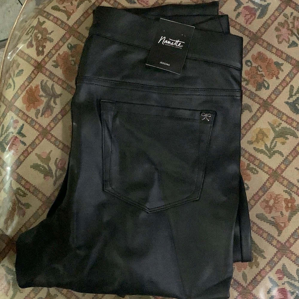 Nanette Lepore Black Leather Jeggings